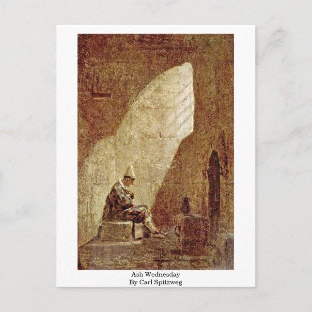 Carte Postale Mercredi Des Cendres Par Carl Spitzweg (Devant)