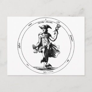 Carte Postale Mercure alchimique et Caduceus