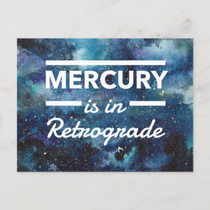 Carte Postale Mercure dans la Galaxie rétrograde Aquarelle Impri