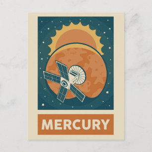 Carte Postale Mercure Retro Galaxy Satellite
