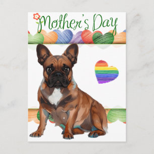 Carte Postale Mère bouledogue français Fête des mères French Bul