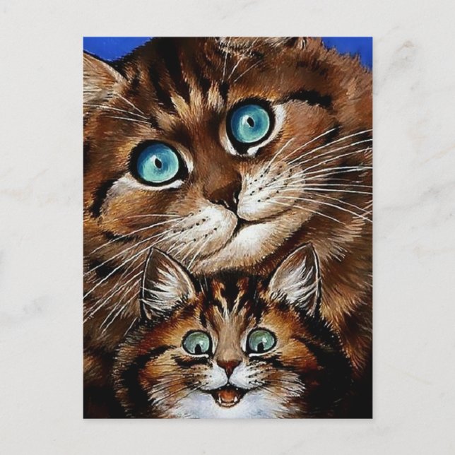 Carte Postale "Mère et Enfant" de Louis Wain (Devant)