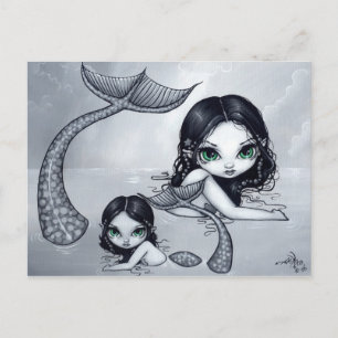 Carte postale "Mère et enfant de sirène"
