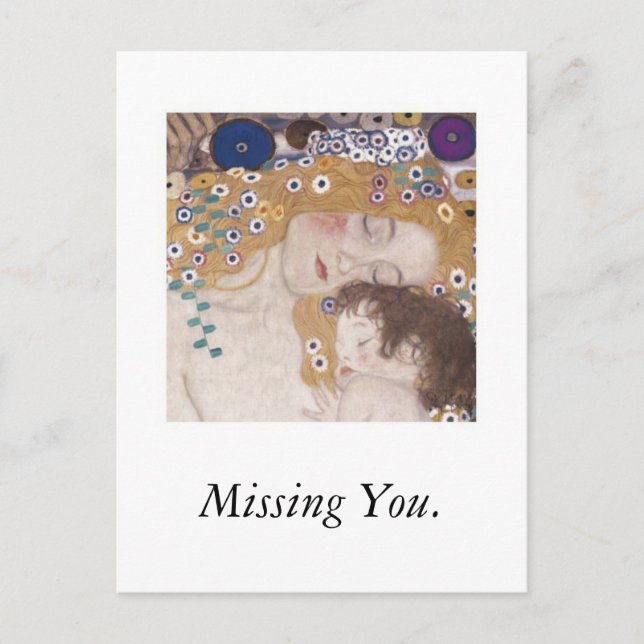 Carte Postale Mère et Enfant, Missing You. (Devant)