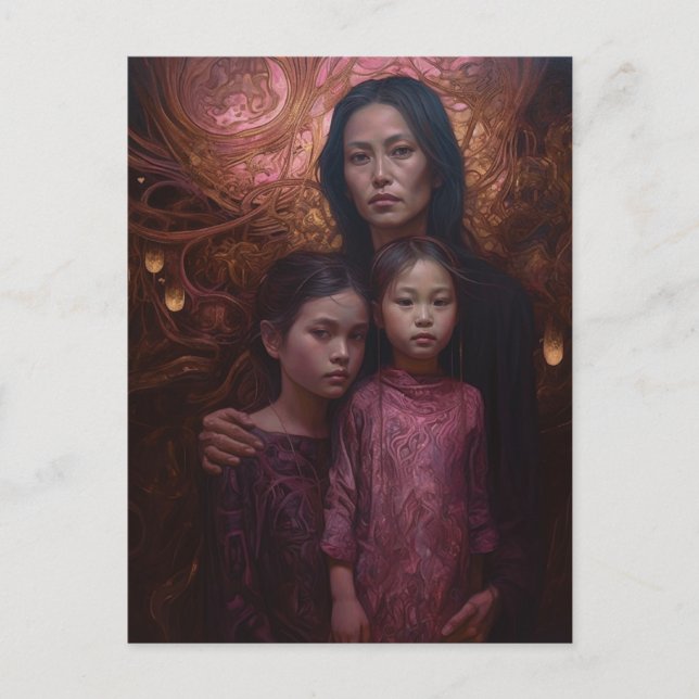 Carte Postale Mère et enfants (Devant)