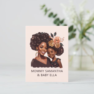 Carte Postale Mère et fille noires personnalisées (20)
