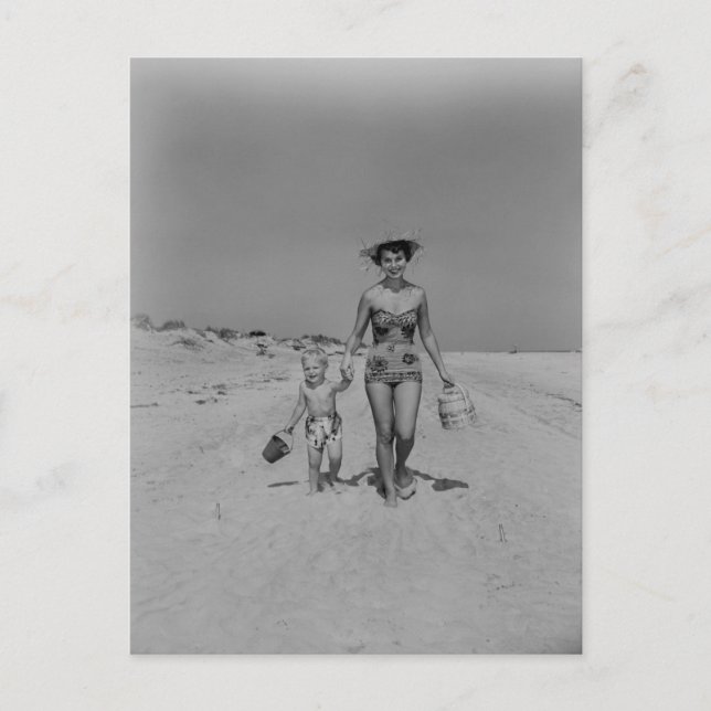 Carte Postale Mère et Fils (Devant)