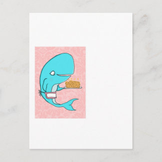 Carte Postale Mère femme au foyer de baleine avec gâteau au kril