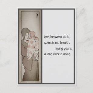 Carte postale mère japonaise et enfant, vrai amour