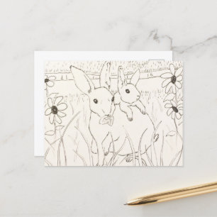 Carte Postale Mère mignonne lapin lapin lapin