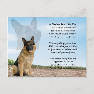 Carte Postale Mère poème - Chien berger allemand