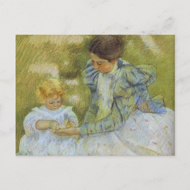 Carte Postale Mère qui joue avec son enfant. c.1897, Mary Cassat (Devant)