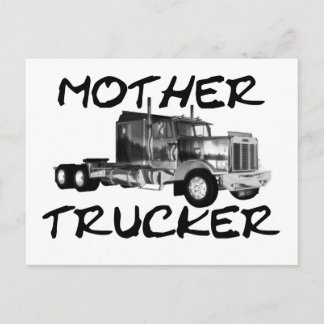 CARTE POSTALE MÈRE TRUCKER - NOIR & BLANC