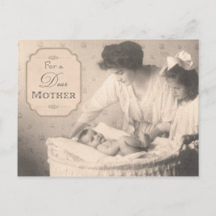 Carte Postale Mère vintage et enfants