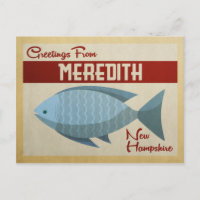 Meredith New Hampshire Blue Fish Vintage voyage