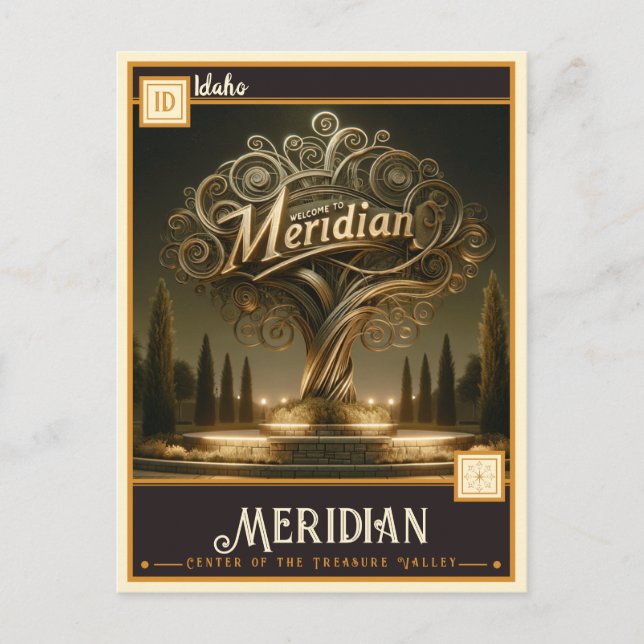 Carte Postale Méridien, Idaho | VINTAGE (Devant)