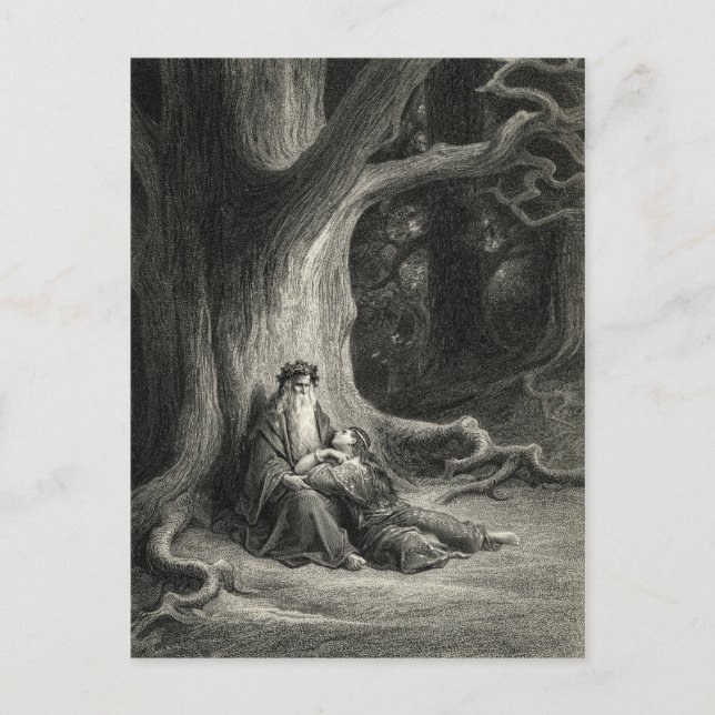 Carte Postale Merlin et Vivien (Devant)