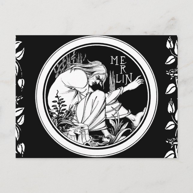 Carte Postale Merlin imaginaire Art Nouveau (Devant)