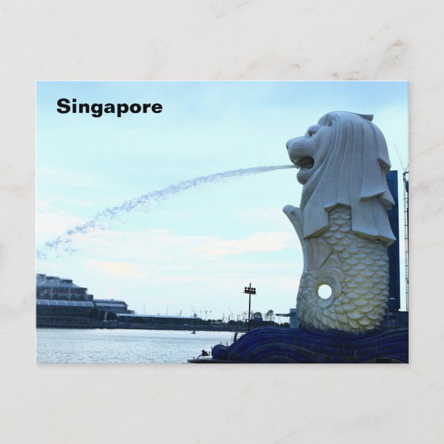 Carte Postale Merlion à Singapour (Devant)