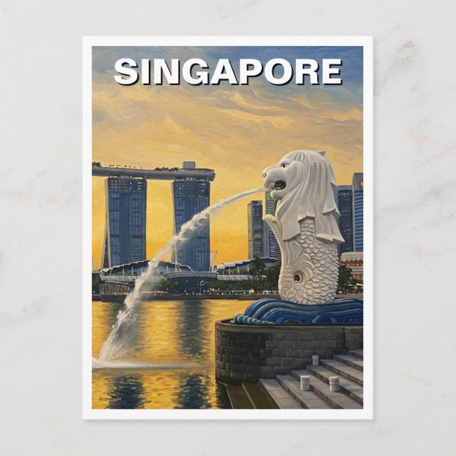 Carte Postale Merlion Singapour (Devant)