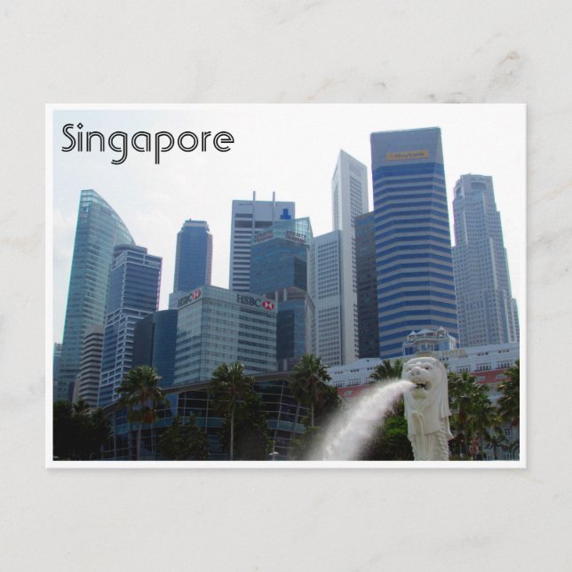 Carte Postale merlion-ville de singapour (Devant)