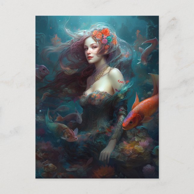 Carte postale Mermaid Imaginaire Art (Devant)