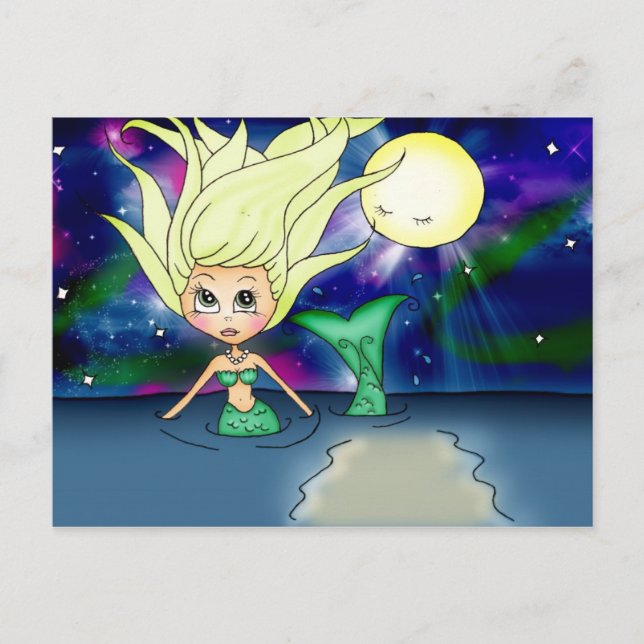 Carte Postale Mermaid Moon - PostCard (Devant)