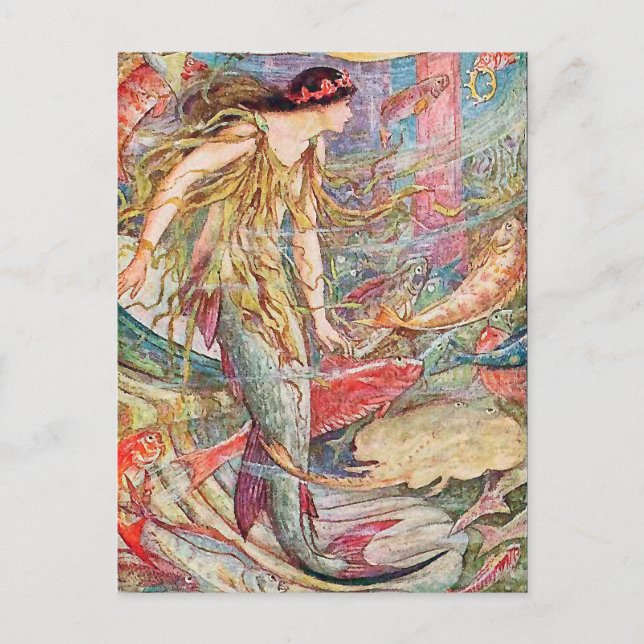 Carte Postale Mermaid Queen Nursery Rhyme (Devant)