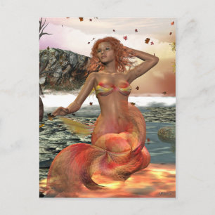 Carte Postale Mermaid série saisonnière LUCY automne