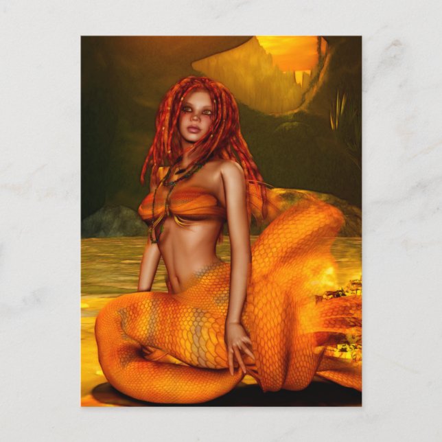 Carte Postale Mermaid Series "Coraleen" Imaginaire Art (Devant)
