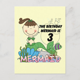 Carte Postale Mermaid T-shirts et cadeaux pour le 3ème anniversa
