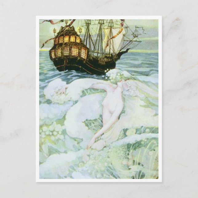 Carte Postale Mermaid Vintage par Anne Anderson (Devant)