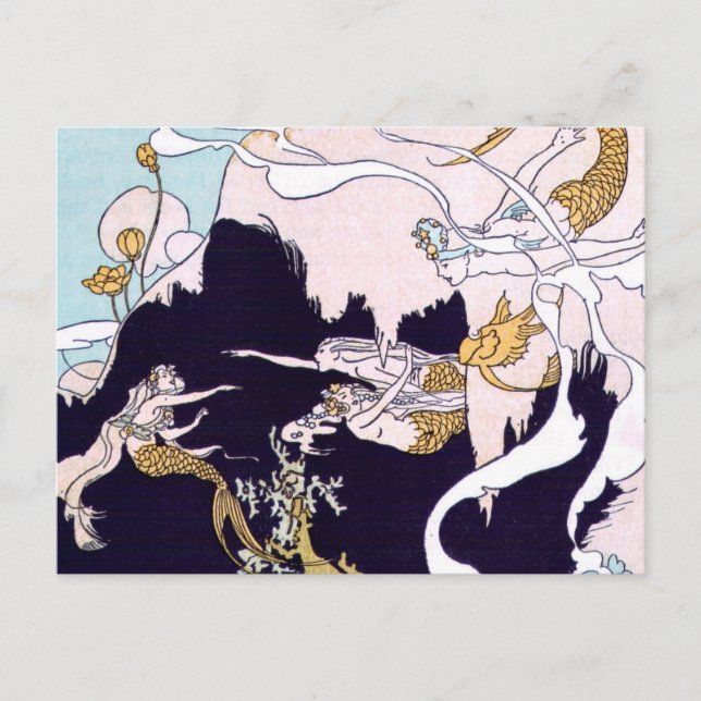 Carte Postale Mermaides Art Déco (Devant)
