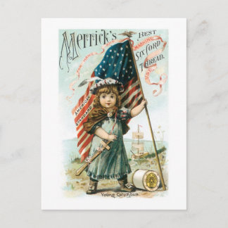 Carte Postale Merricks Thread Girl with USA Flag