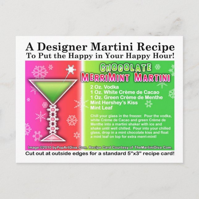 Carte Postale MerriMint chocolat Martini Recette Postc (Devant)