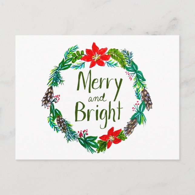 Carte Postale Merry and Bright Postcard (Devant)