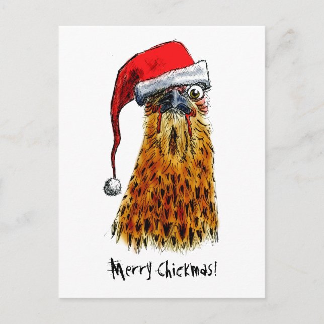Carte postale Merry Chickmas (Devant)