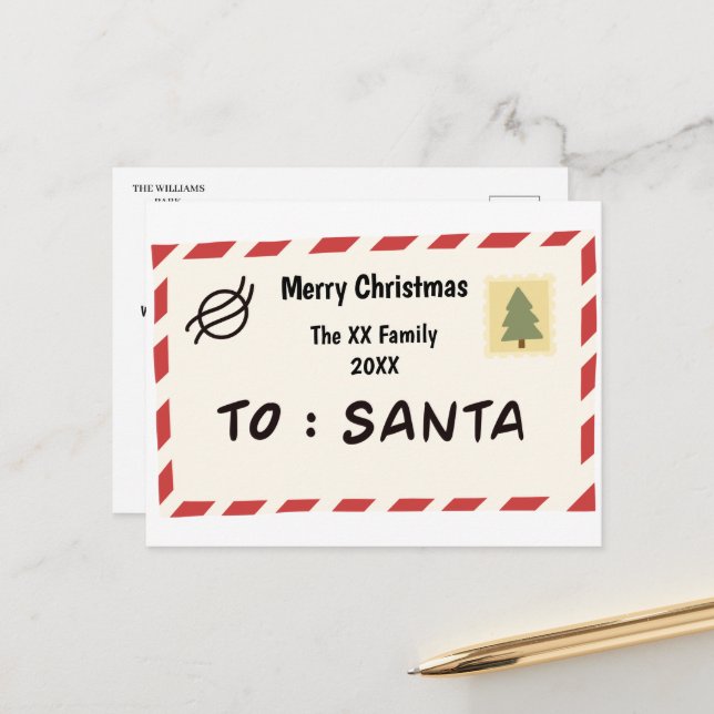Carte Postale Merry Christmas (Devant/Arrière en situation)