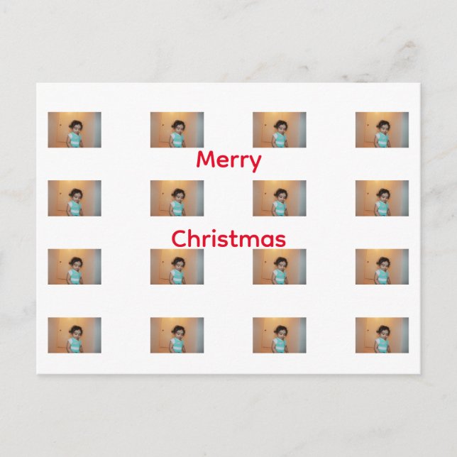 Carte Postale Merry Christmas Family Kids Baby Photo Template  (Devant)