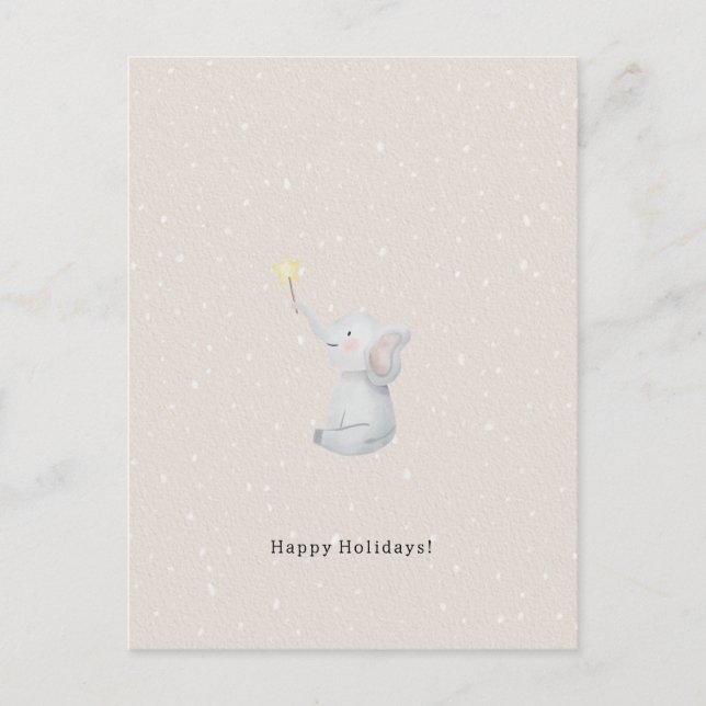 Carte Postale Merry Christmas Happy Holidays Elephant Card (Devant)
