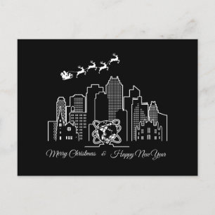 Carte Postale Merry Christmas Happy New Year Queens New York