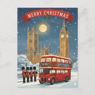 Carte Postale Merry Christmas London Theme