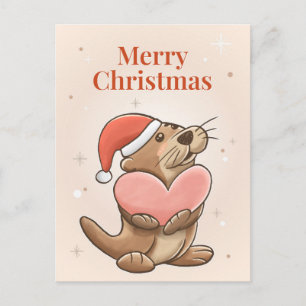Carte postale Merry Christmas Otter