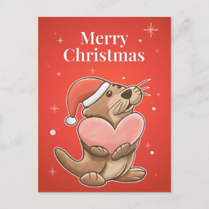 Carte postale Merry Christmas Otter