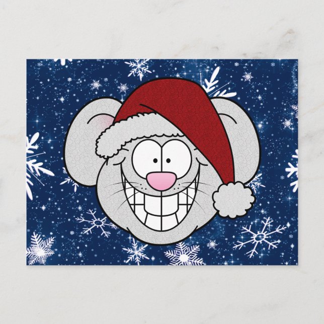 Carte Postale Merry Christmas Santa Mouse Screwball Graphics (Devant)