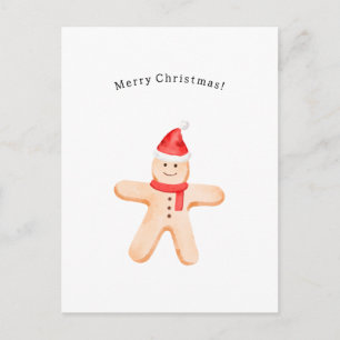 Carte Postale Merry Christmas Winter Gingerbread Man Card