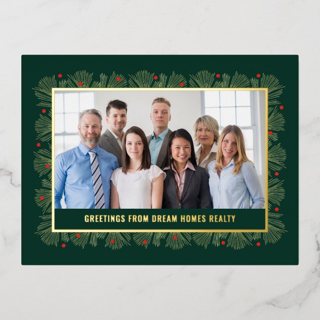 Carte postale Merry Frame FOIL Business Holiday (Recto)