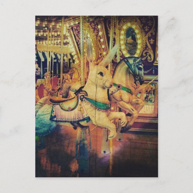 Carte Postale Merry Go Round Animaux Grunge (Devant)