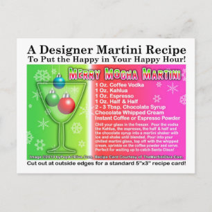 Carte postale Merry Mocha Christmas Martini Recett