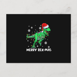 Carte Postale Merry Rexmas Funny Santa Dinosaur